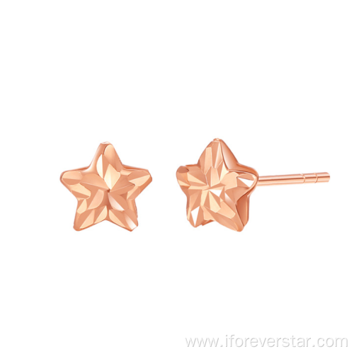 Forever Star Fashionable Real 18K Gold Earrings